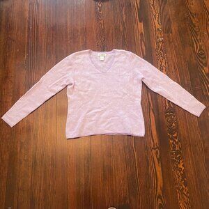 Purple V neck Sutton Studio Cashmere Sweater Size Medium